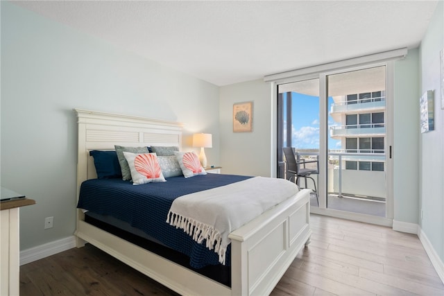 bedroom featuring light hardwood / wood-style floors