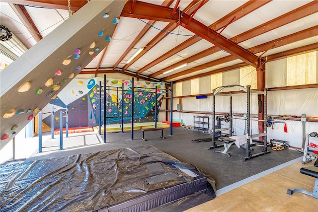 interior space with lofted ceiling