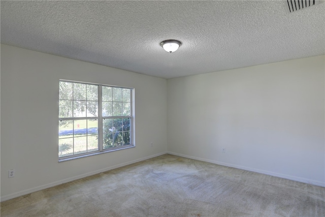 carpeted empty room with a wealth of natural light and a textured ceiling