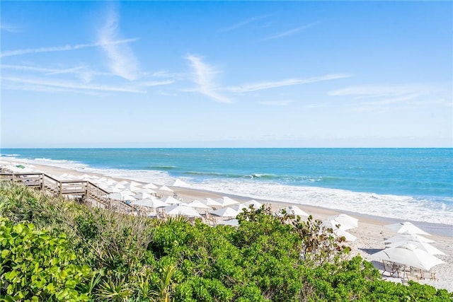 water view featuring a beach view