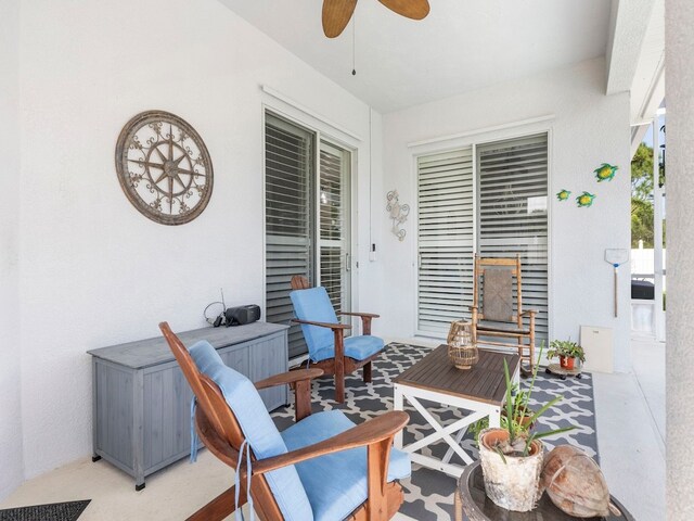 view of patio with ceiling fan