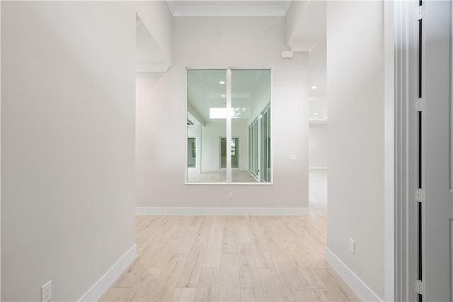 hallway with light wood-type flooring