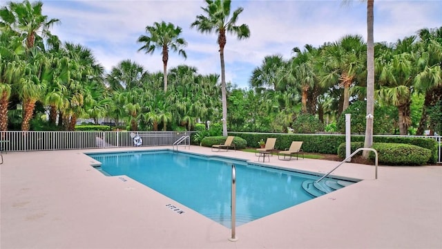 view of pool featuring a patio area