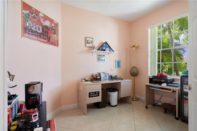 3255 W Brookfield Way, Vero Beach, FL 32966 - home office with light tile patterned floors and baseboards
