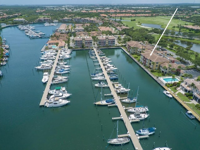 5540 N Harbor Village Dr Unit 103, Vero Beach, FL 32967 - drone / aerial view of a large body of water and numerous boat docks