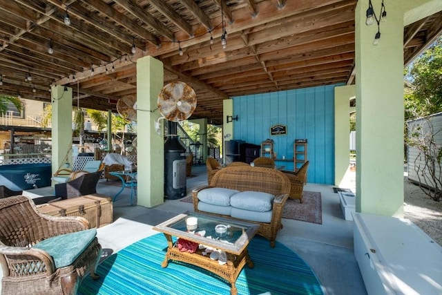 view of patio featuring an outdoor living space