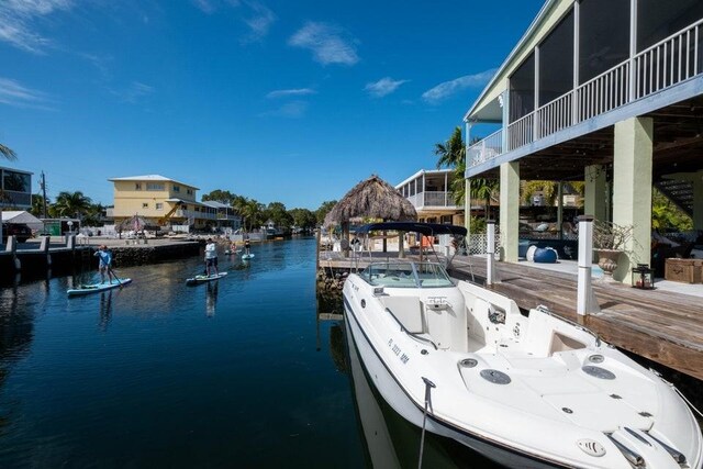 dock featuring a water view