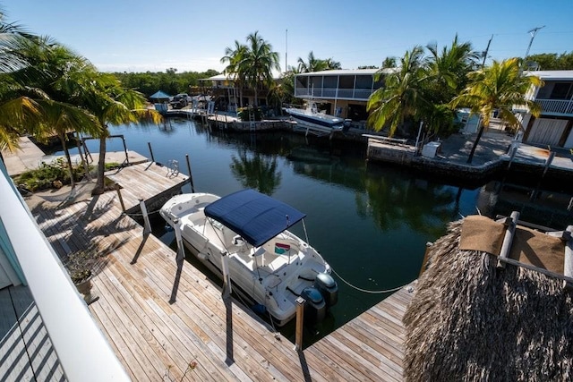 dock featuring a water view