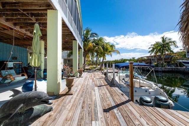 view of dock area