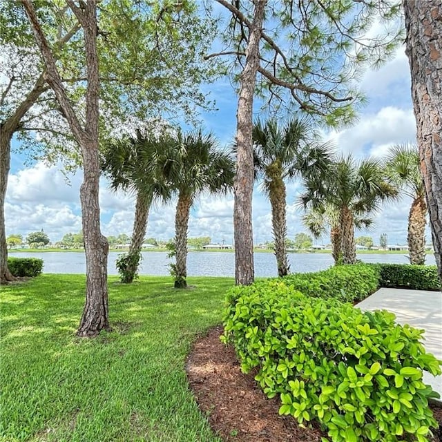 view of yard featuring a water view