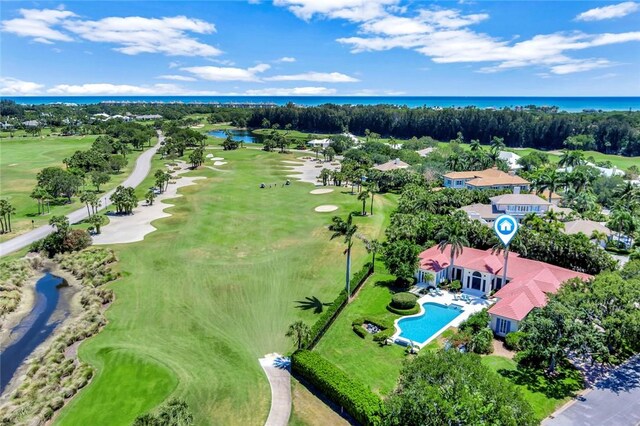 280 Seabreeze Ct, Vero Beach, FL 32963 - birds eye view of property featuring a water view and view of golf course