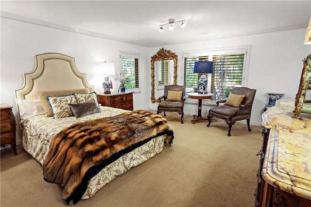 315 62nd Ct SW, Vero Beach, FL 32968 - bedroom with crown molding, multiple windows, and light carpet