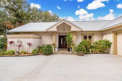 ranch-style home with a garage