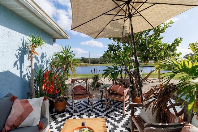 balcony with a water view