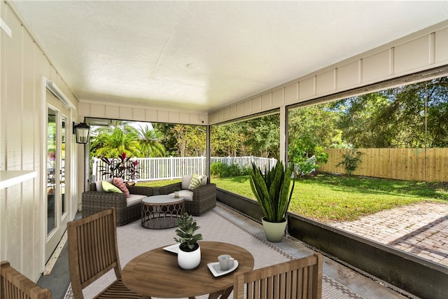 view of sunroom