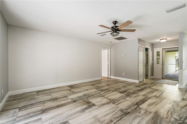 empty room with ceiling fan