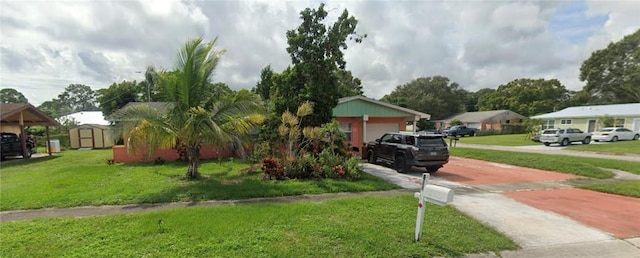 exterior space with a storage unit