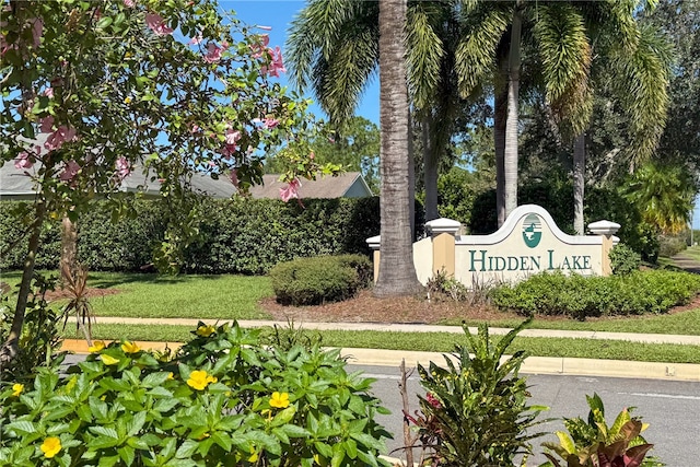 view of community sign