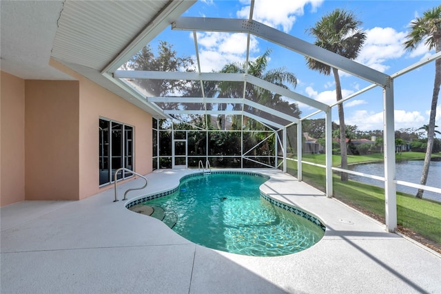 pool featuring a patio and a lanai