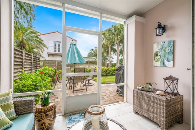 view of sunroom