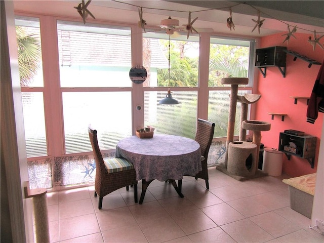 view of tiled dining room