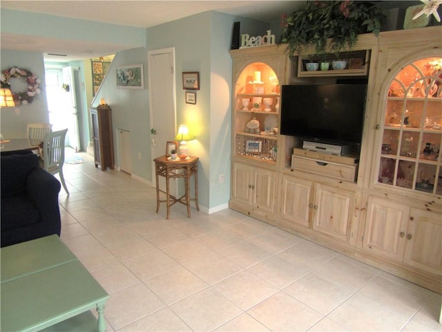 view of tiled living room