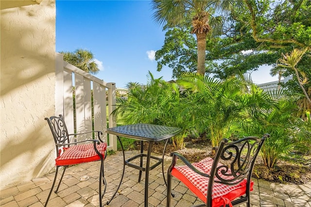 balcony featuring a patio area