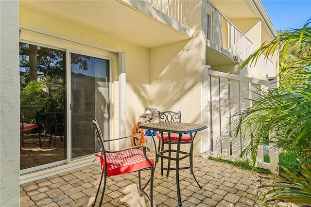 balcony with a patio