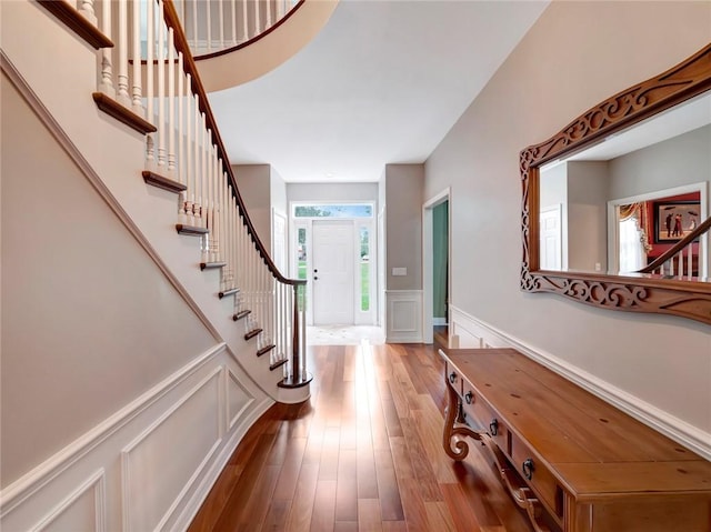 entrance foyer featuring hardwood / wood-style floors