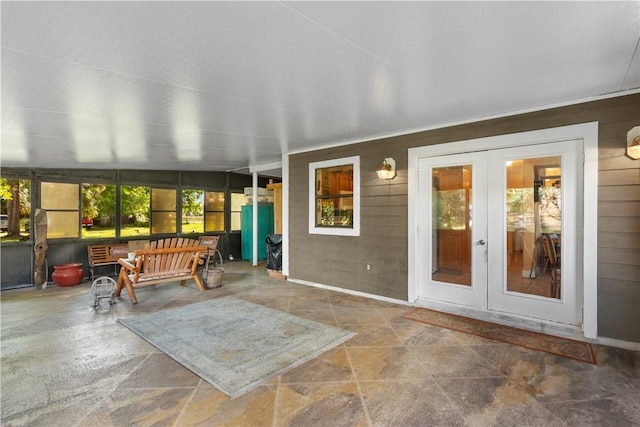 sunroom with french doors