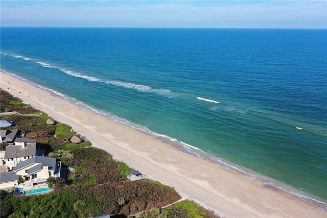 view of water feature with a view of the beach