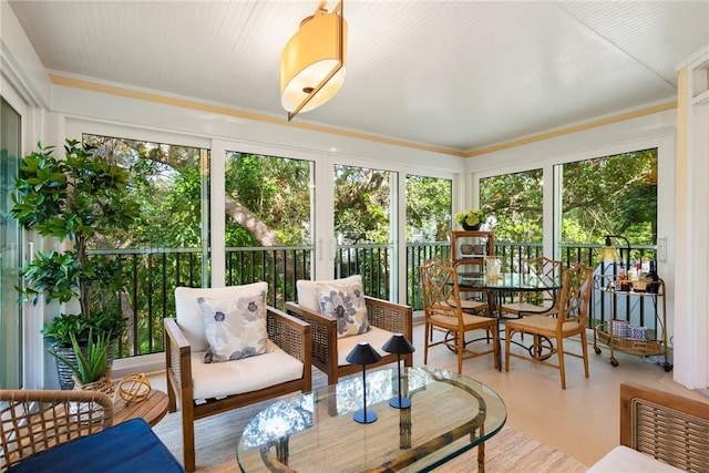 sunroom with a wealth of natural light