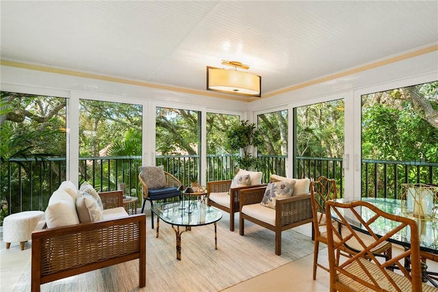 sunroom / solarium featuring a wealth of natural light