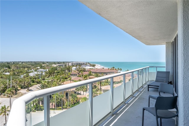 balcony with a water view