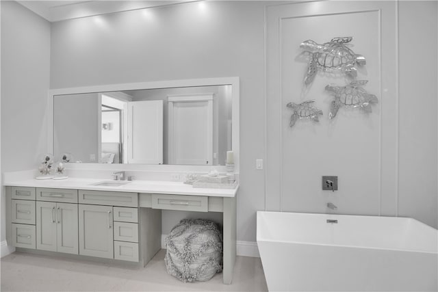 bathroom featuring a bath and vanity