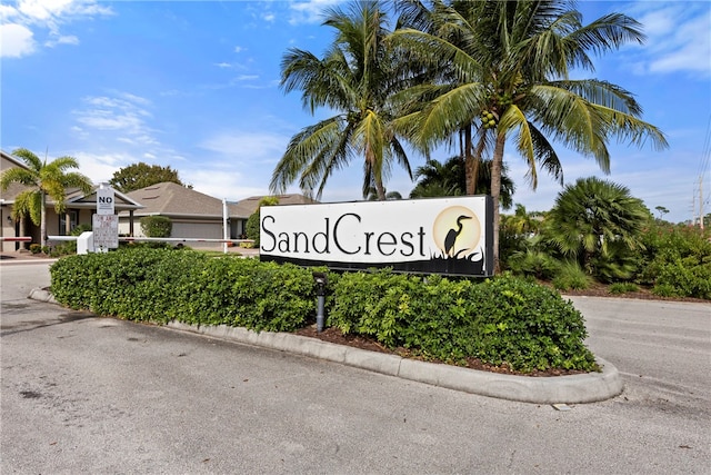 view of community sign