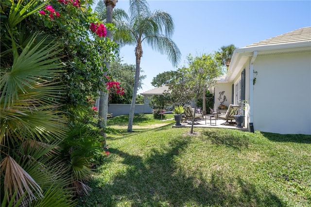 view of yard featuring a patio