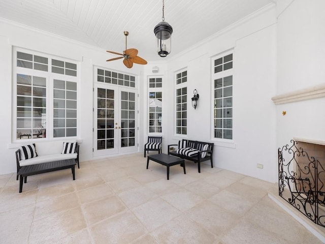 7 Beachside Dr, Vero Beach, FL 32963 - view of patio featuring ceiling fan and french doors