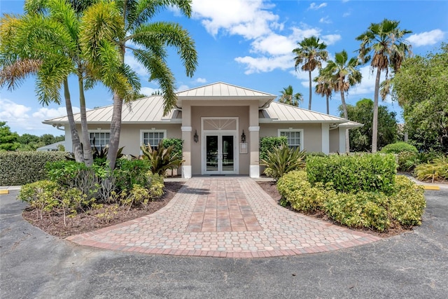 view of front of home with french doors