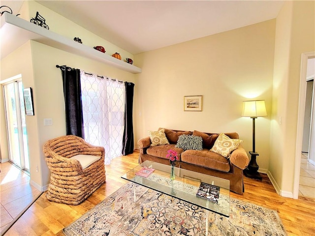 living room featuring light hardwood / wood-style floors