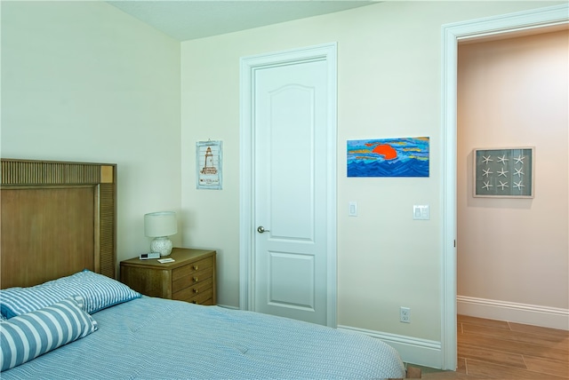 bedroom featuring light wood-type flooring