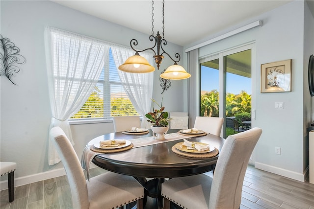 dining area featuring hardwood / wood-style flooring