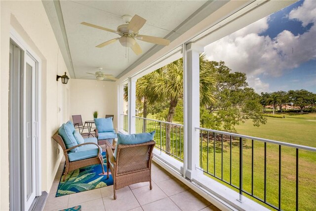 5040 Harmony Cir Unit 205, Vero Beach, FL 32967 - balcony with ceiling fan