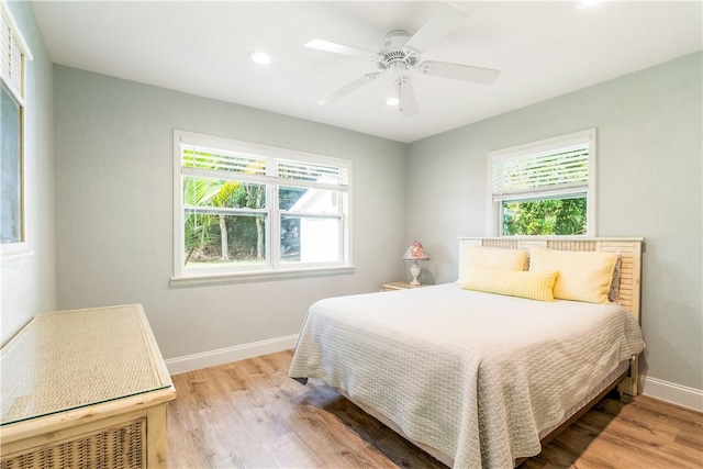 1717 20th Ave, Vero Beach, FL 32960 - bedroom featuring wood finished floors, recessed lighting, and ceiling fan