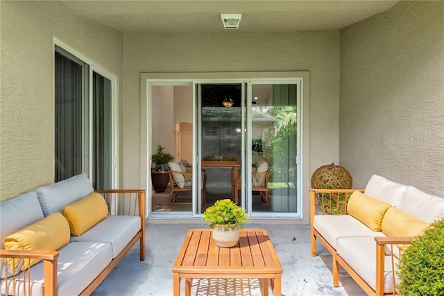 view of patio / terrace with an outdoor living space