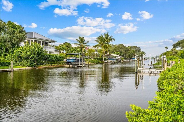 740 Lagoon Rd, Vero Beach, FL 32963 - water view with boat lift and a dock