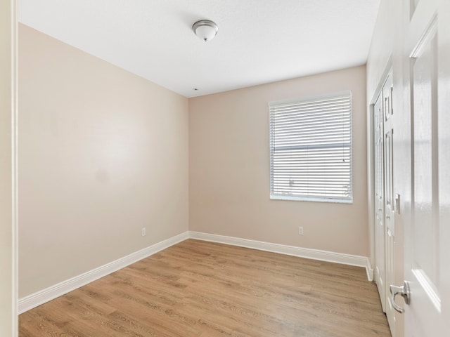 empty room featuring light wood-type flooring