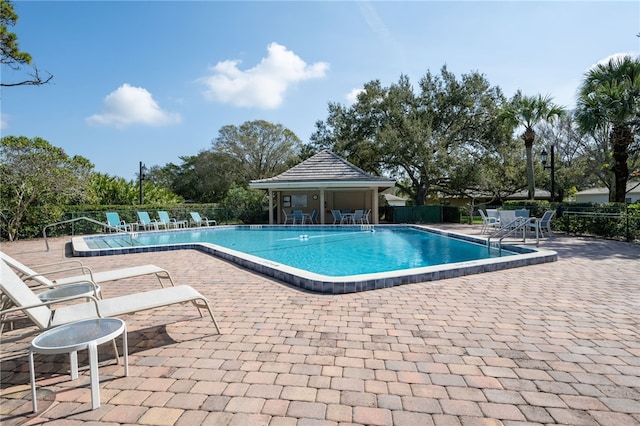 view of pool featuring a patio