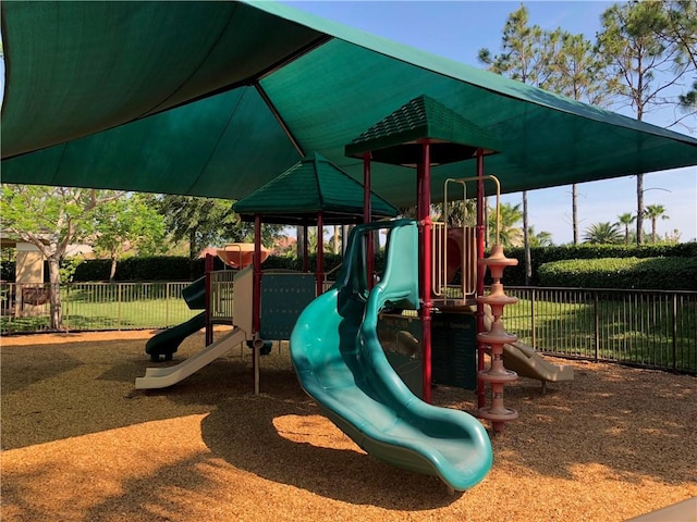 community play area featuring fence