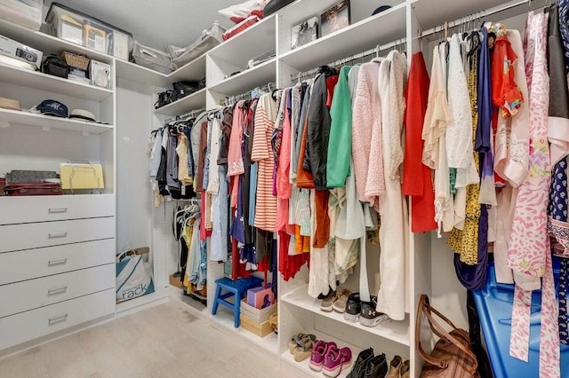 view of walk in closet